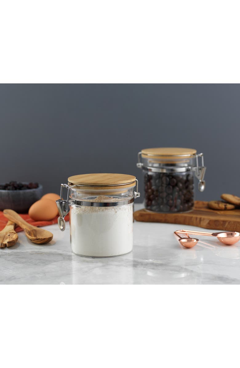 JoyJolt Bamboo Lid Storage Jar - Set of 2, Alternate, color,