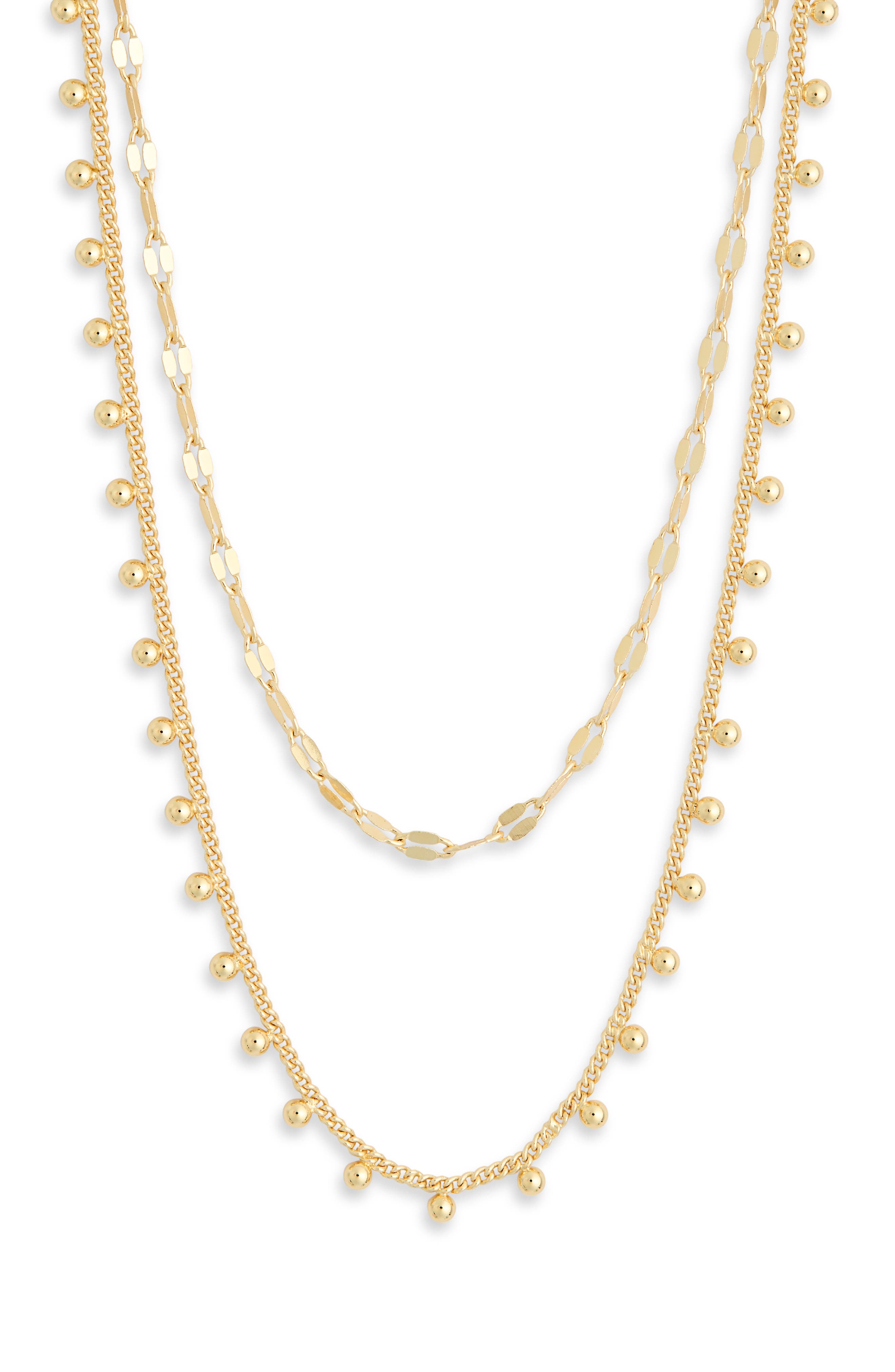 NORDSTROM RACK Set of 2 Demi Fine Ball Drop Necklaces