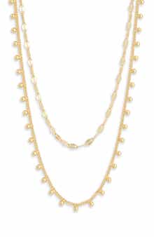 NORDSTROM RACK Set of 2 Demi Fine Ball Drop Necklaces