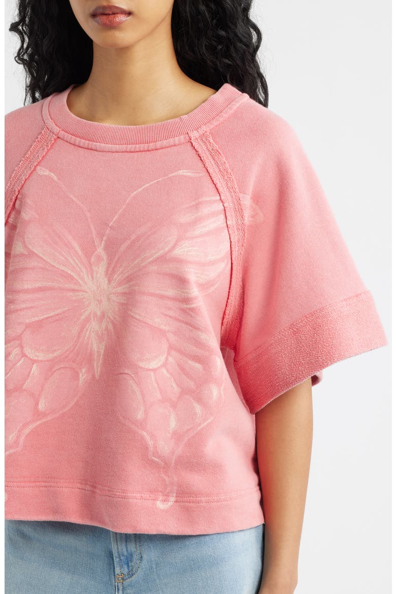 Dahlia Butterfly Graphic Print Top, Alternate, color, VINTAGE ROSEY COMBO