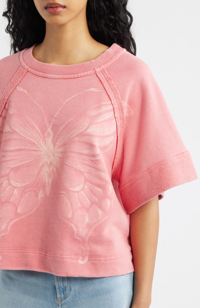 Free People Dahlia Butterfly Graphic Print Top, Alternate, color, Vintage Rosey Combo