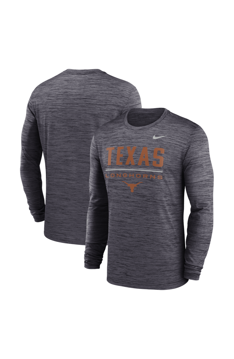 Nike Men's Nike Black Texas Longhorns Sideline Velocity Dri-FIT Long Sleeve T-Shirt, Alternate, color, Black