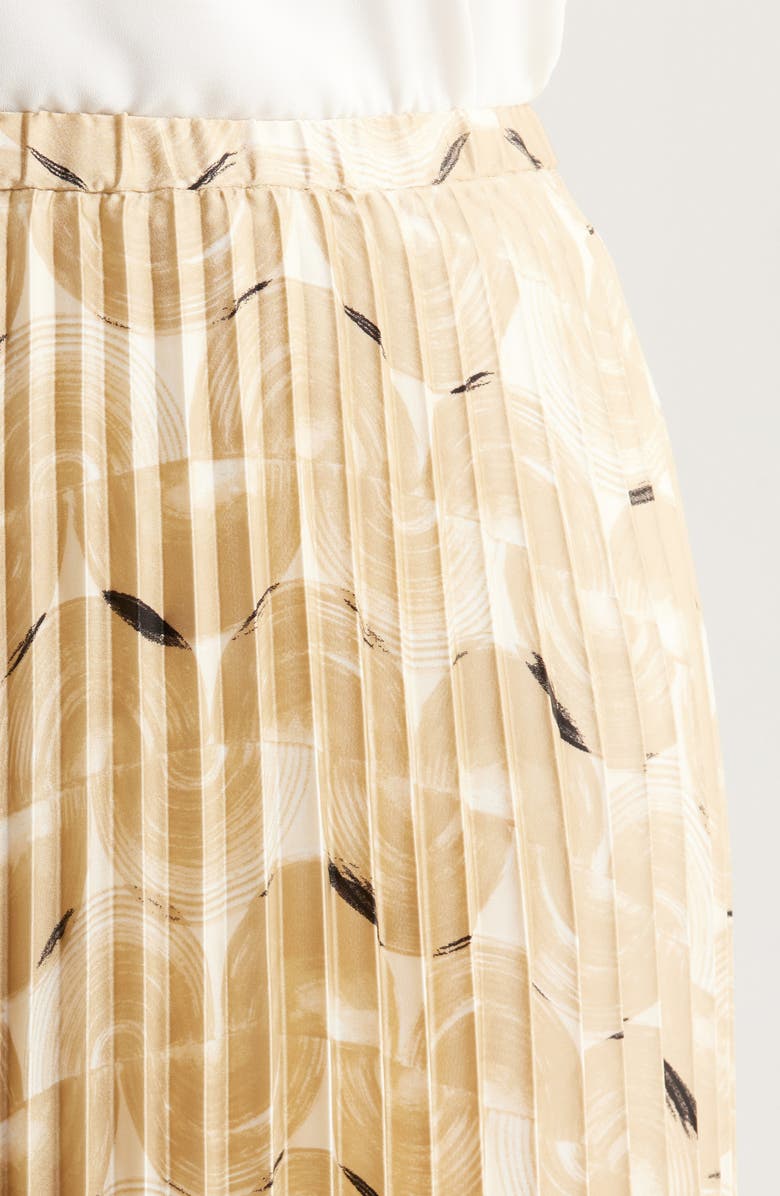 Anne Klein Pull-On Pleated Midi Skirt, Alternate, color, 