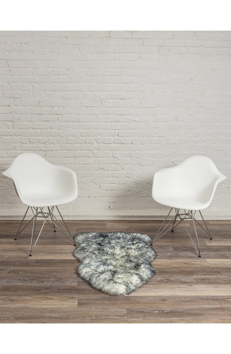 NATURAL Milan Genuine Sheepskin Shearling Throw 24" x 36" - Grey Mist, Alternate, color, Grey Mist