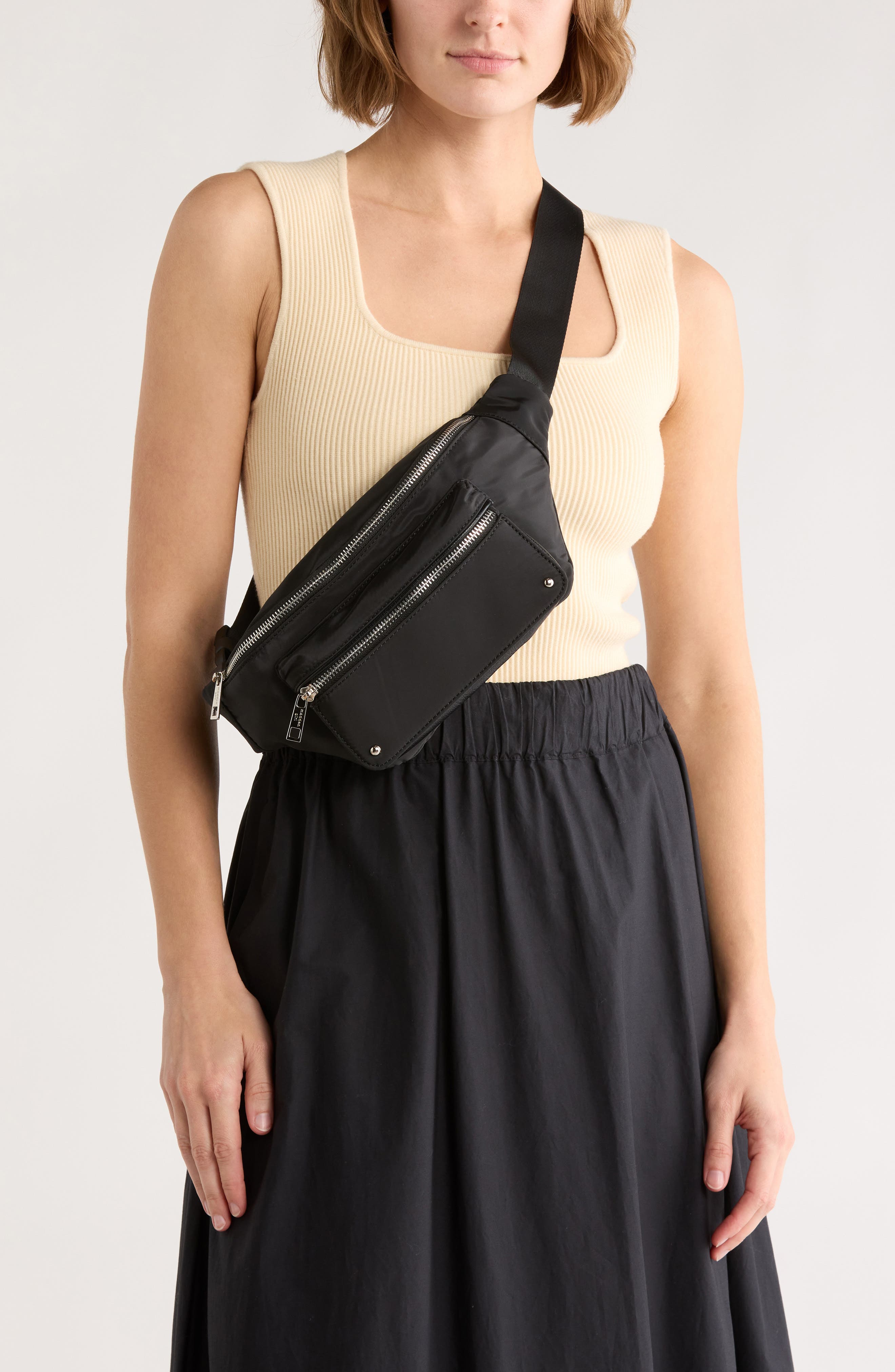 Madden Girl Woven Fanny Pack, Alternate, color, Black