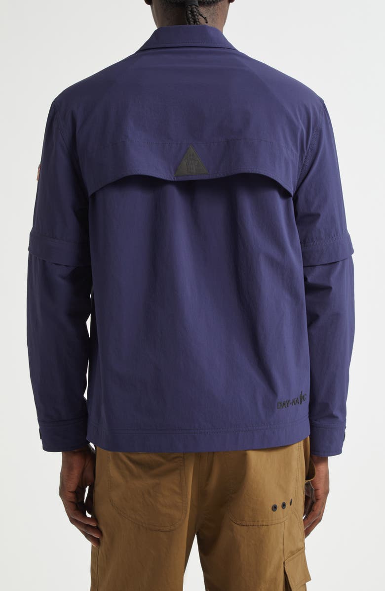 Moncler Tara Stretch Nylon Utility Shirt Jacket, Alternate, color, Navy Blue