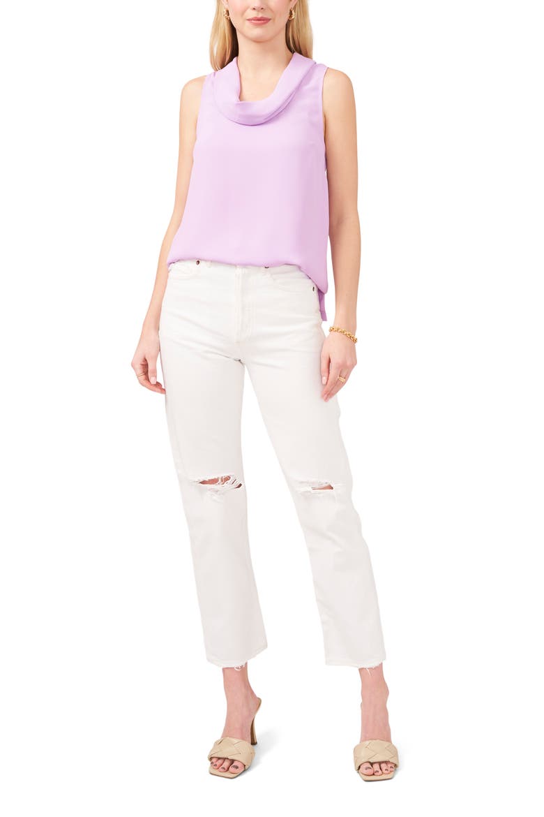 Cowl Neck Sleeveless Blouse, Alternate, color, SOFT IRIS