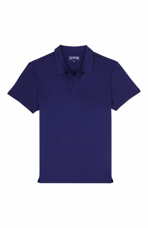 Men's Solid Tencil Polo Shirt