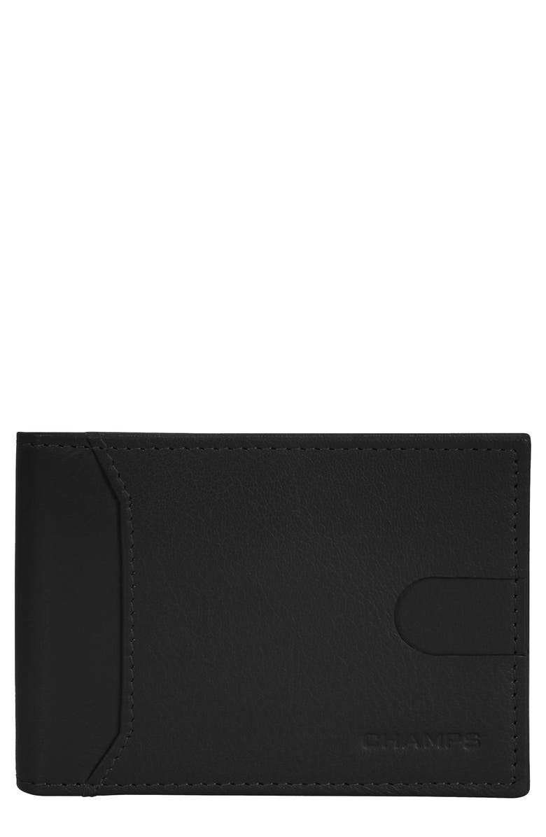 CHAMPS Bifold Wallet with Money Clip, Main, color, Black