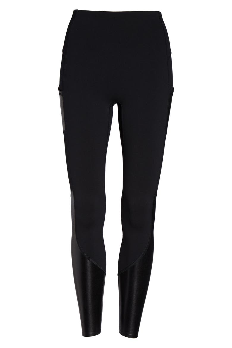 Every.Wear Gloss Panel Pocket Active Leggings, Alternate, color, VERY BLACK