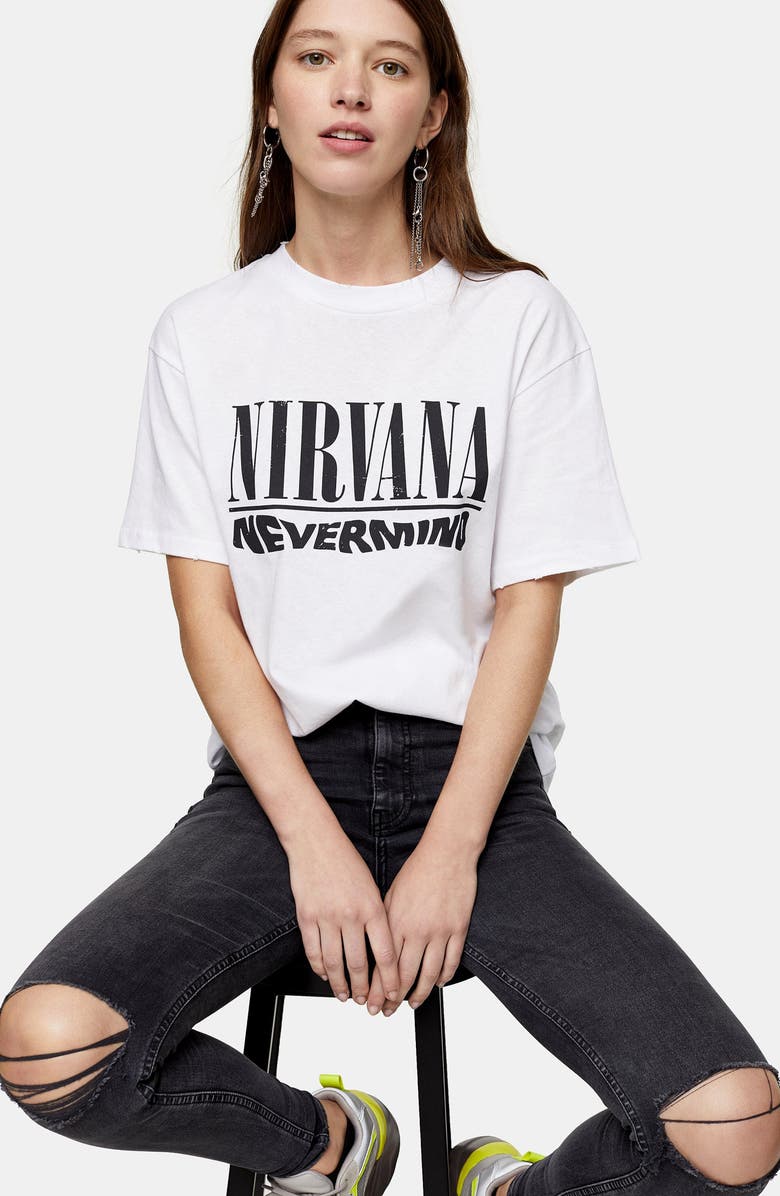 Topshop by And Finally Nirvana Tee, Alternate, color, 