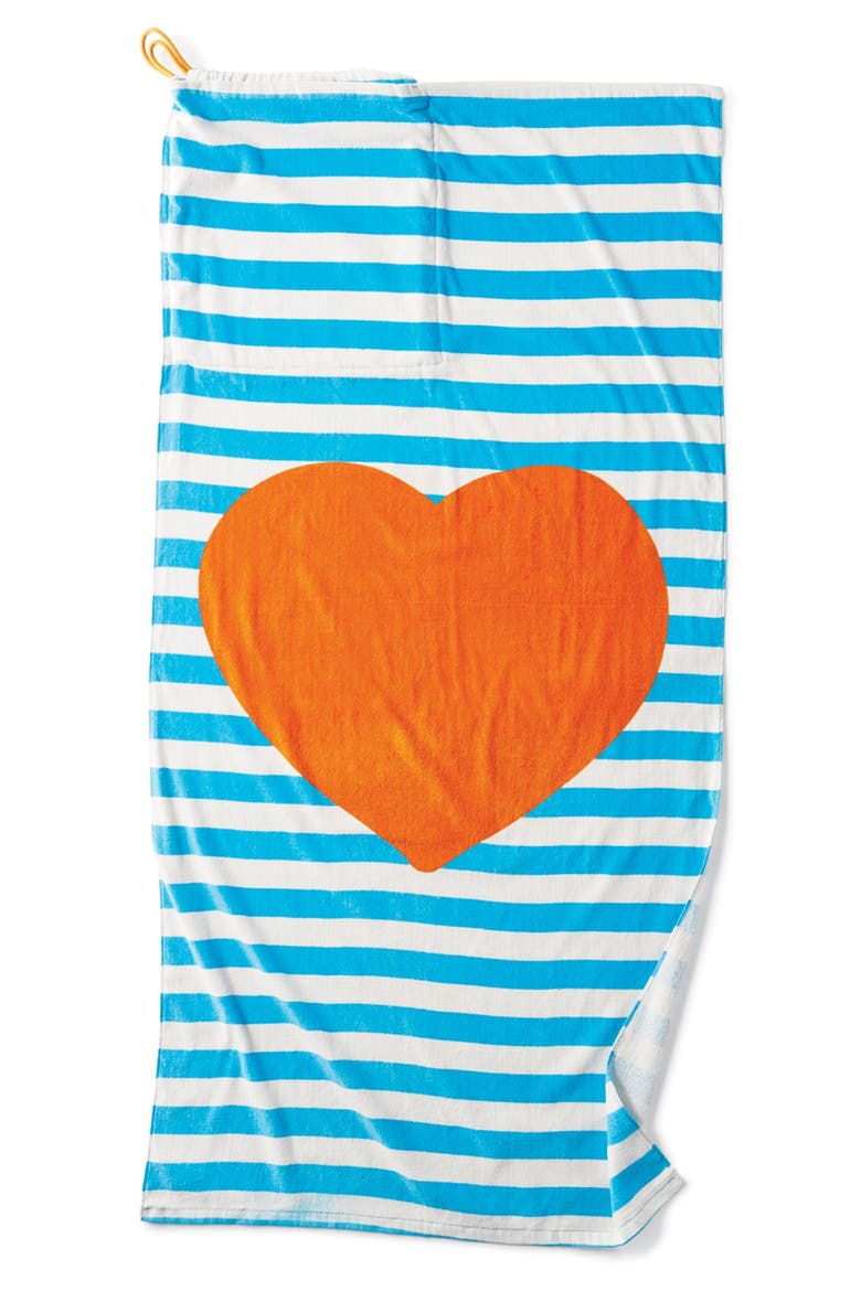 Capelli of New York Towel Backpack, Alternate, color, TURQUOISE/ ORANGE