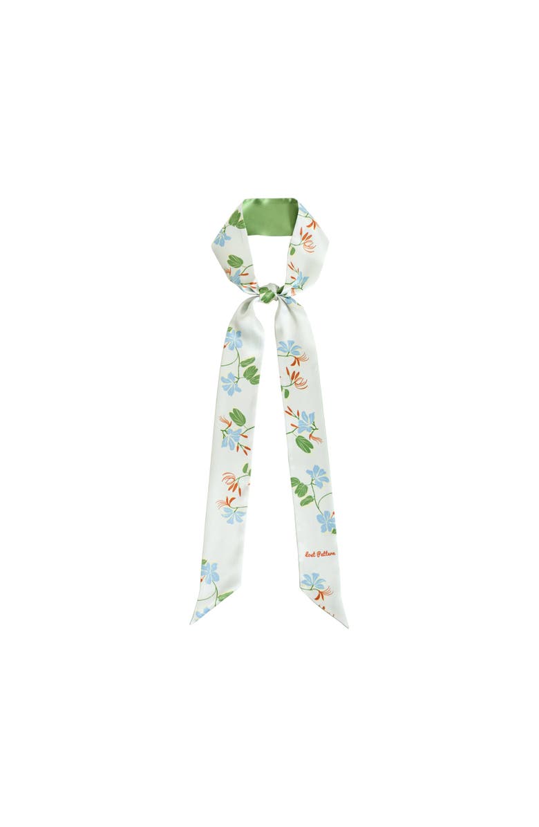 Lost Pattern "Jasmine Tea" Silk Skinny Scarf, Main, color, Green