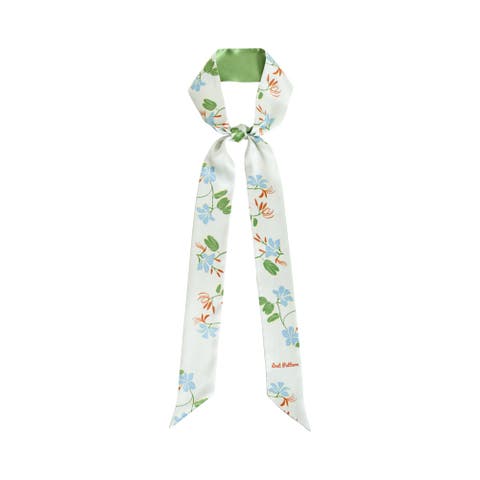"Jasmine Tea" Silk Skinny Scarf