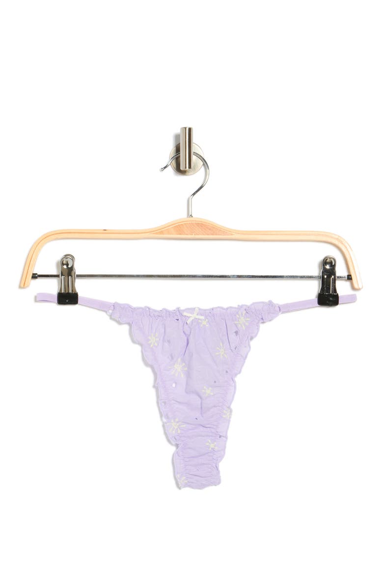 Eyelet Lace Thong, Alternate, color, LAVENDER GREEN