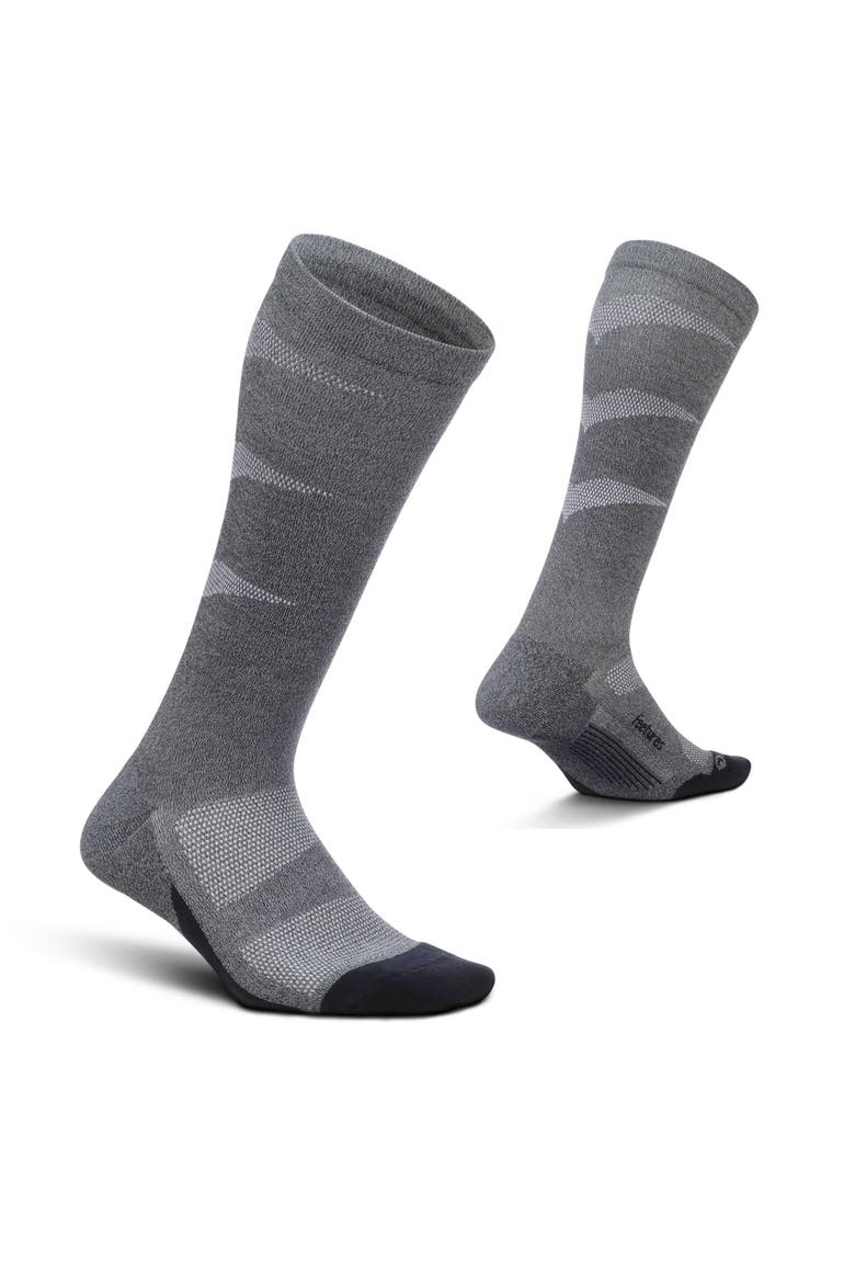 Graduated Compression Light Cushion Knee High Compression Socks, Main, color, Gray