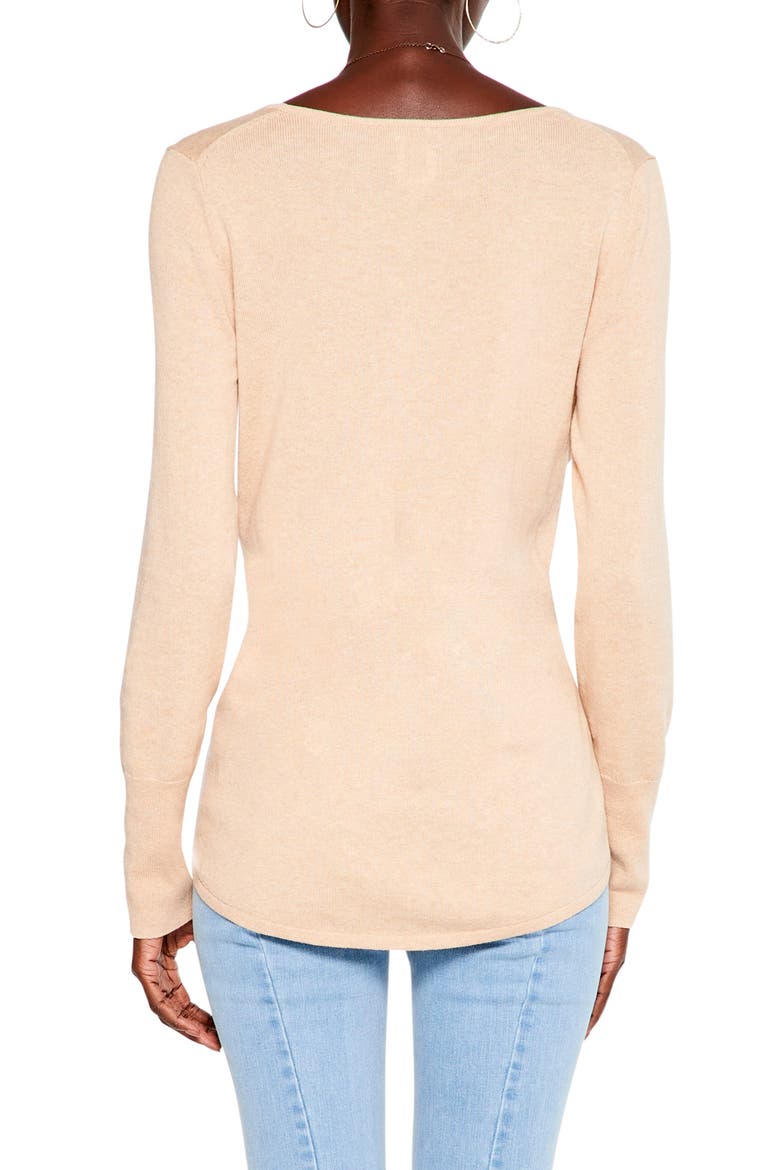 Vital V-Neck Cotton Blend Sweater, Alternate, color, BIRCH