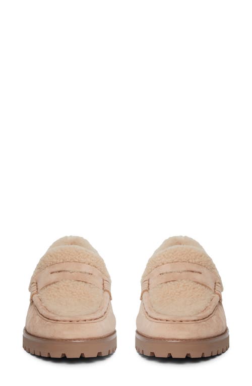 Paige Ellis Shearling Loafer In Light Tan