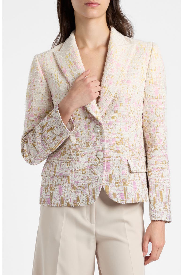Jodie Jacket in Ombré Jacquard, Alternate, color, Pearl