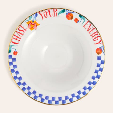 Lublin Energy Rimmed Porcelain Pasta Artisan Ceramic