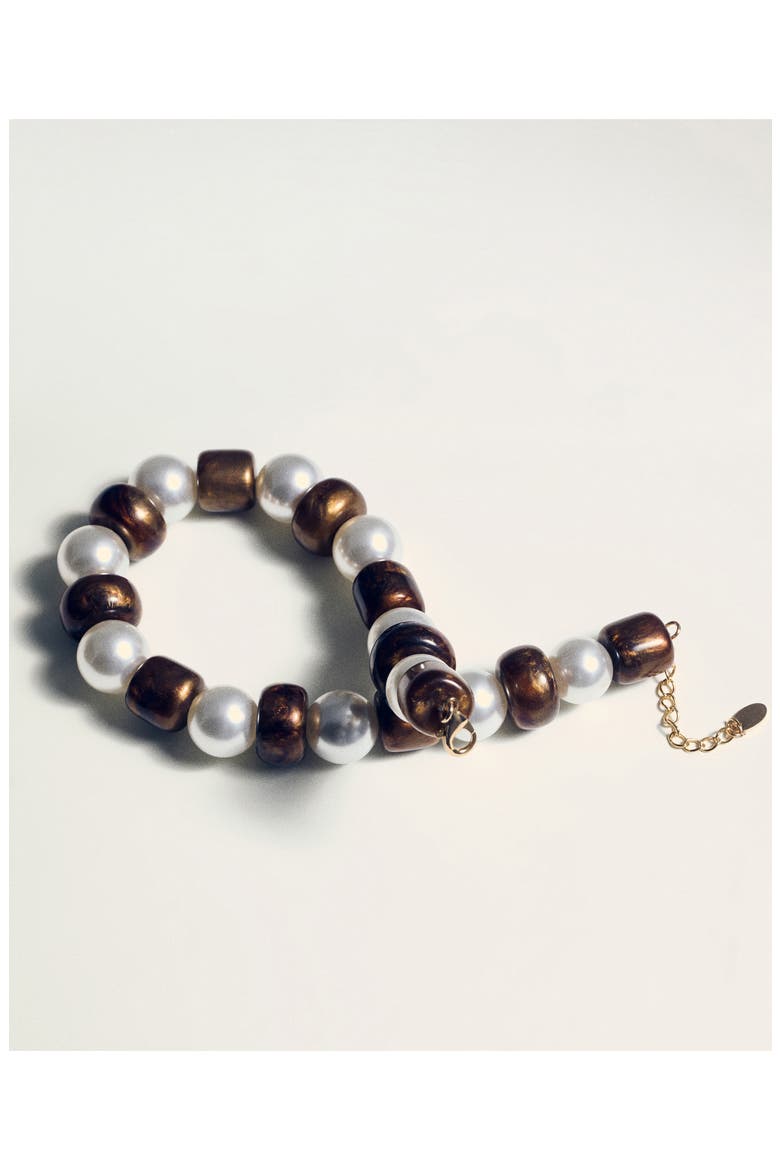 Beaded Statement Necklace, Alternate, color, BROWN