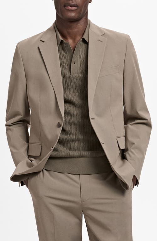 Mango Slim Fit Suit Blazer In Brown