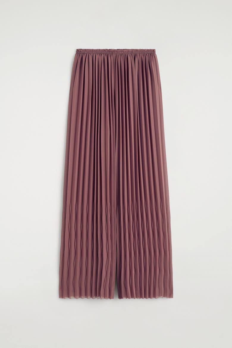 Pleated Georgette Pants, Alternate, color, RUST
