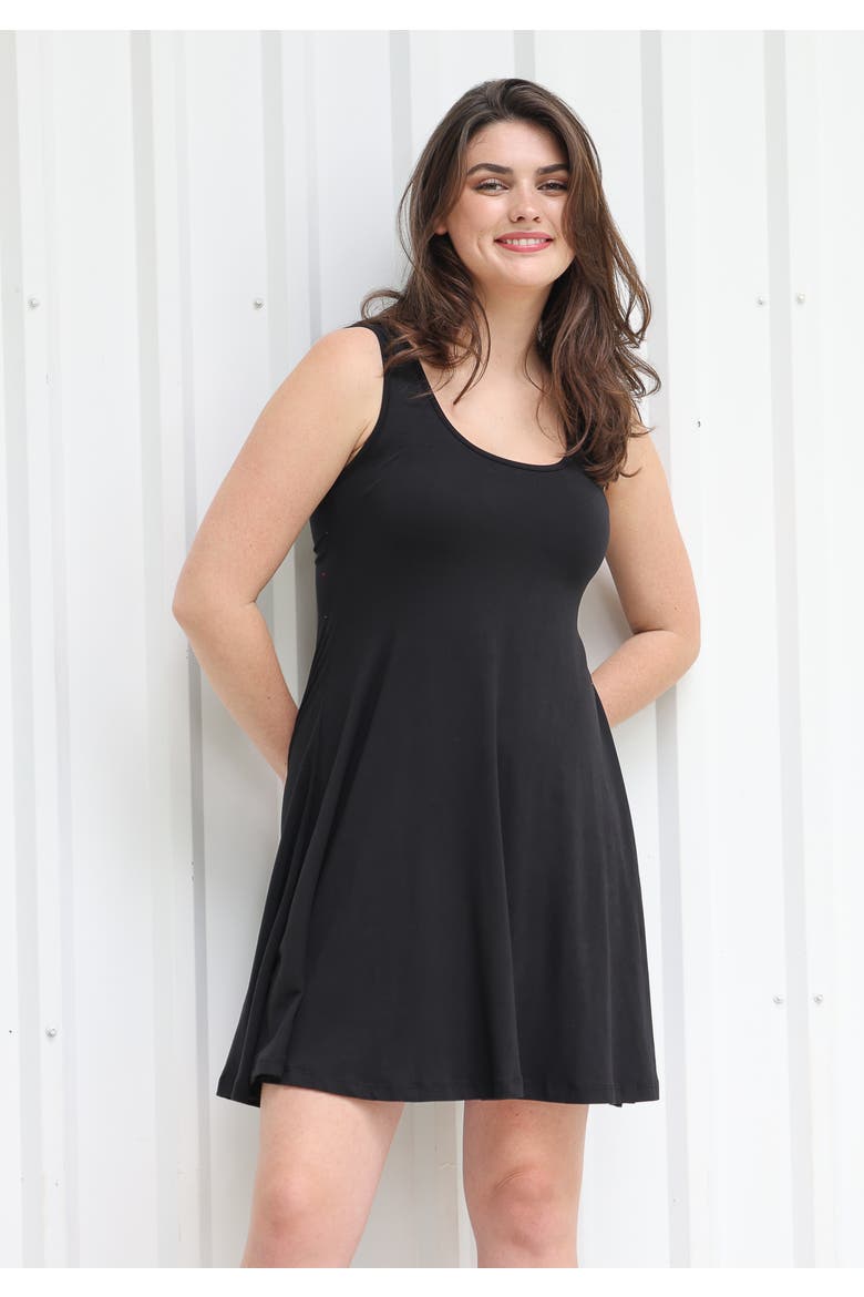 Sleeveless A-Line Fit and Flare Skater Dress, Alternate, color, White