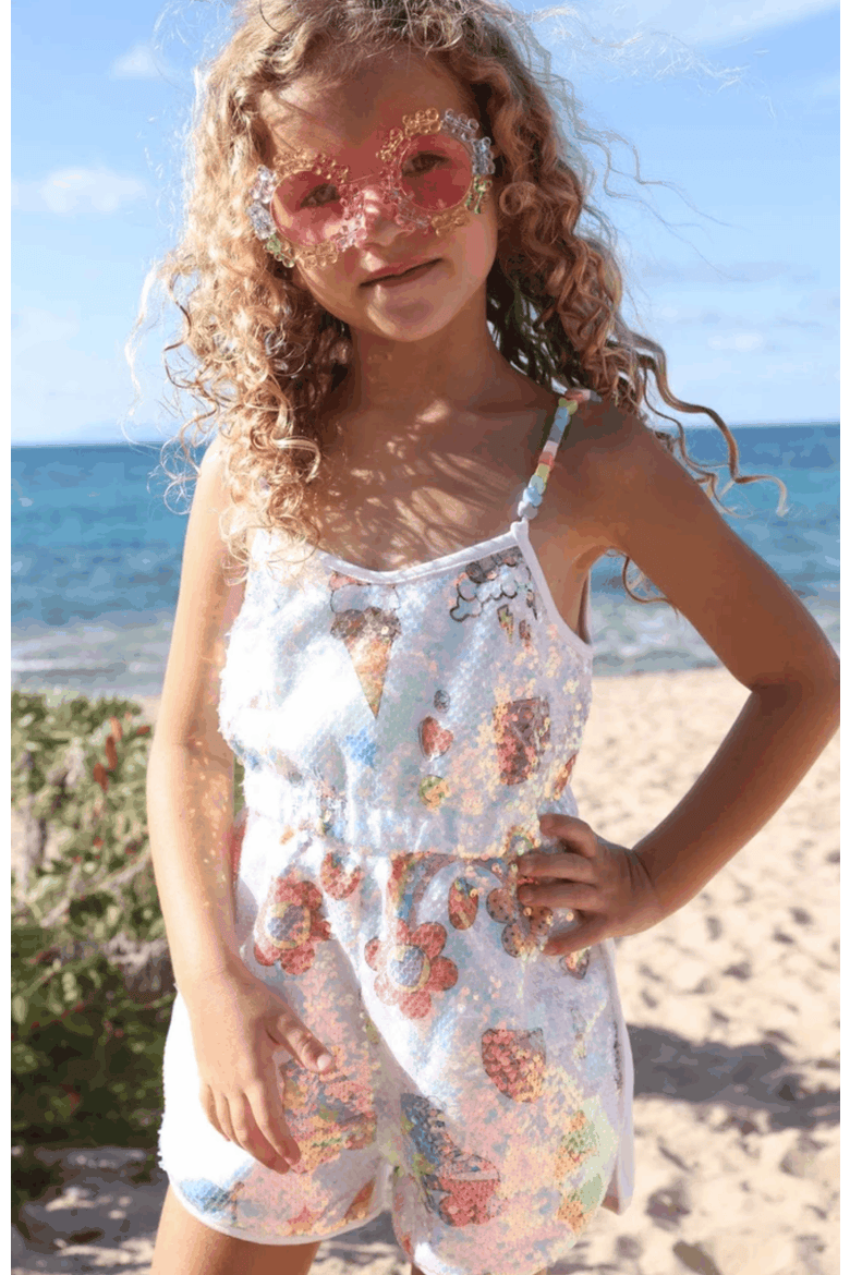 Summertime Fun Sequin Romper, Alternate, color, White