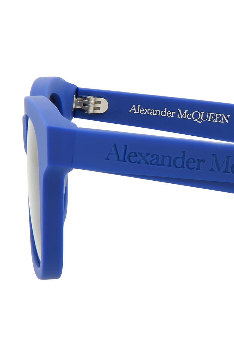 McQueen 48mm Square Sunglasses, Alternate, color, Blue Blue Blue