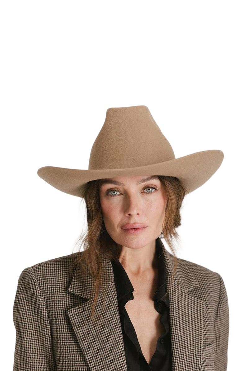 Gigi Pip Lane Brick Top Western Hat, Alternate, color, Brown