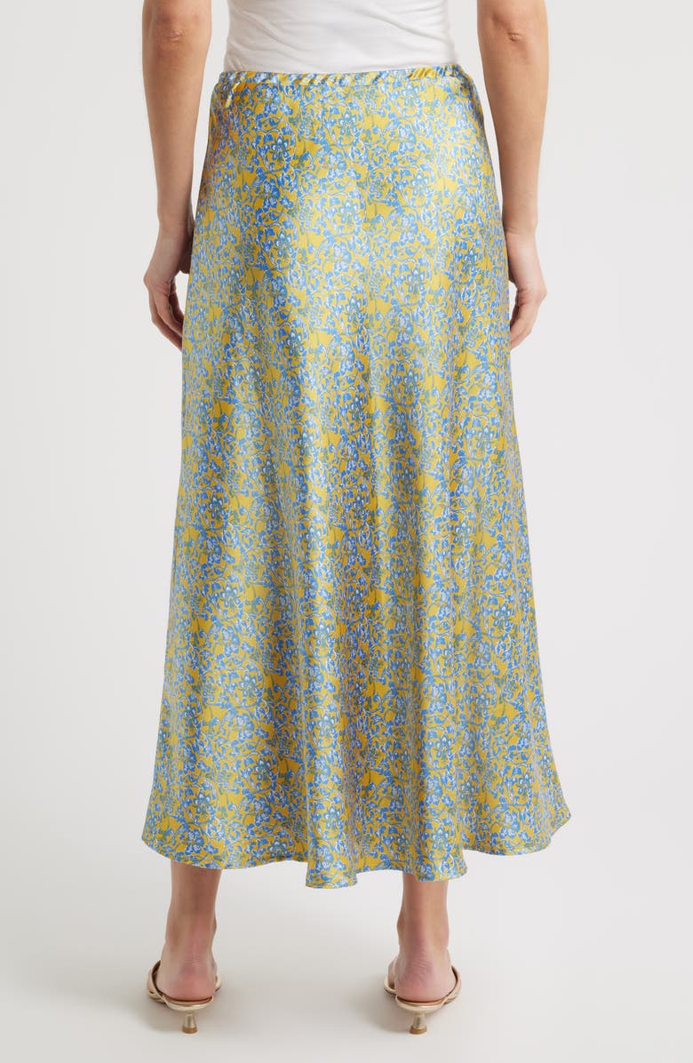 CITY BLUES Bias Cut Satin Maxi Skirt, Alternate, color, Ocean/ Dijon