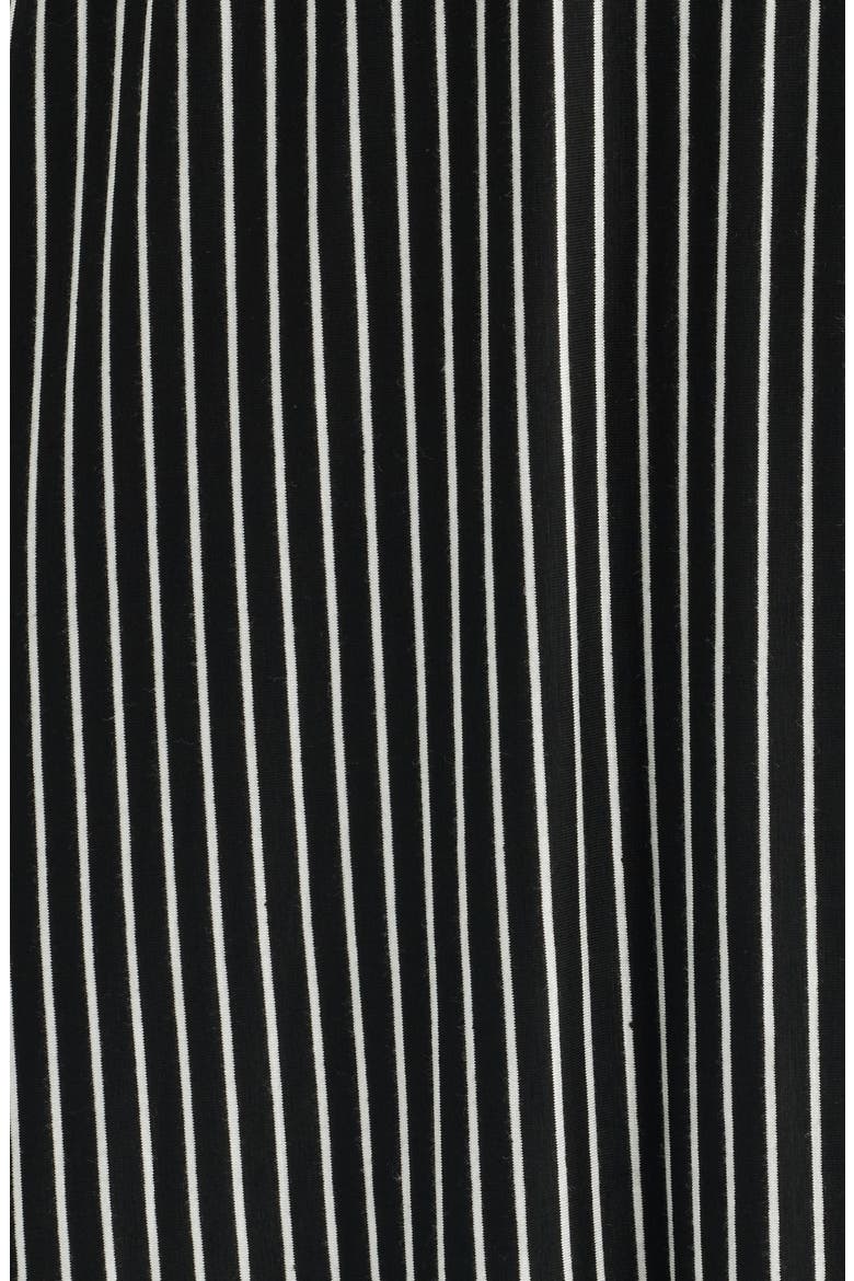 Stripe Faux Wrap High-Low Knit Midi Skirt, Alternate, color, BLACK