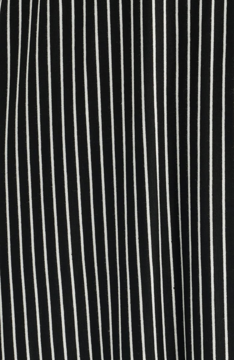 Loveappella Stripe Faux Wrap High-Low Knit Midi Skirt, Alternate, color, Black