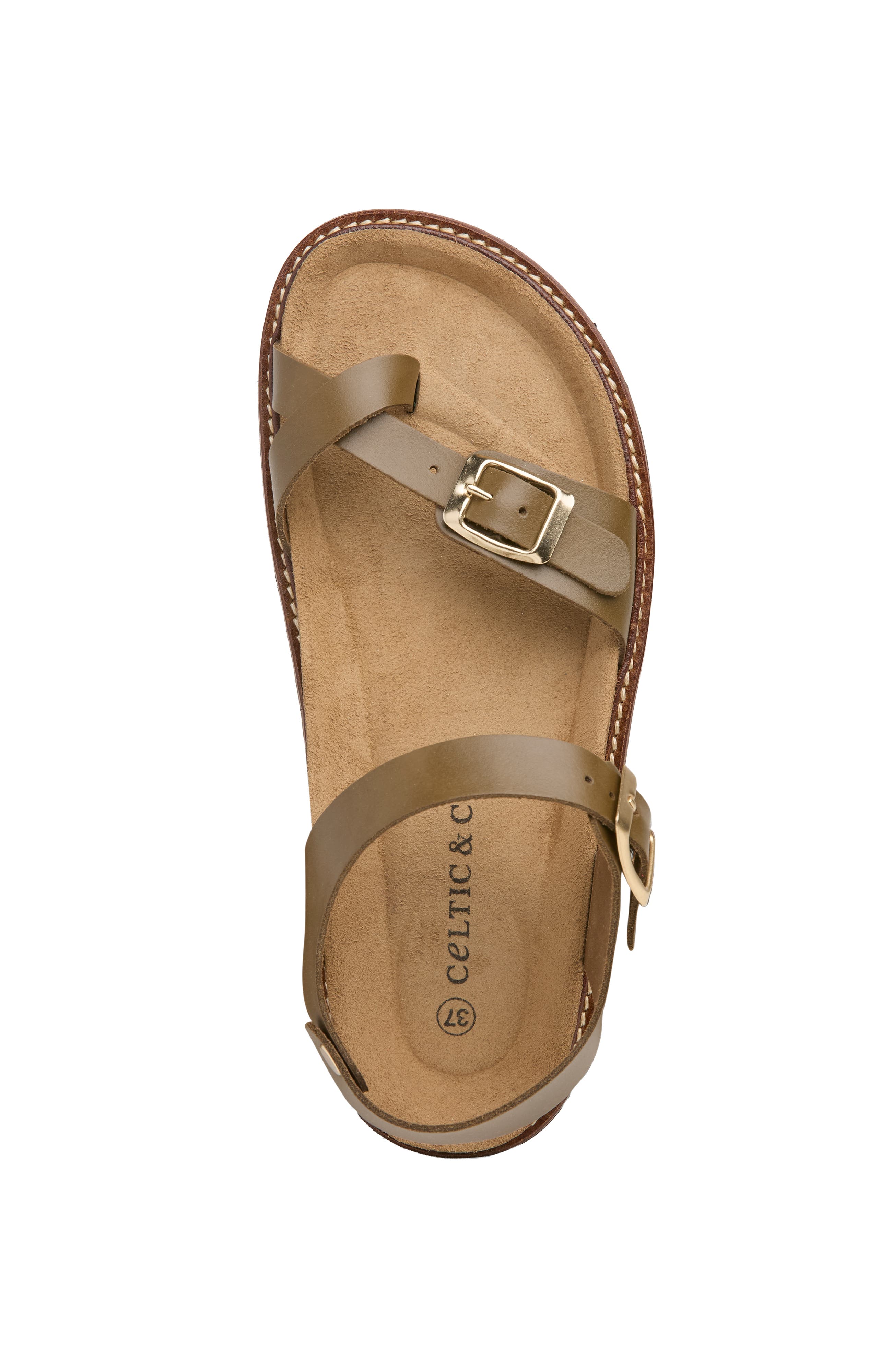 Celtic & Co. Contoured Slip-On Clog Mule Sandals, Alternate, color, Khaki