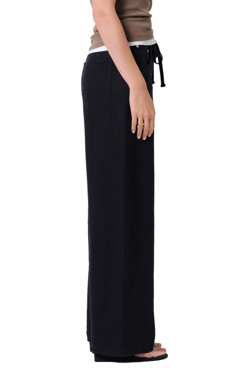Citizens of Humanity Brynn Drawstring Waist Wide Leg Linen Pants, Alternate, color, True Navy