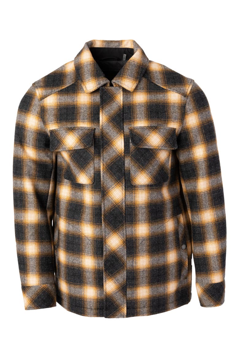 Boulder Plaid Water Resistant Wool Blend Shirt Jacket, Alternate, color, CHARCOAL CAMEL PLAID