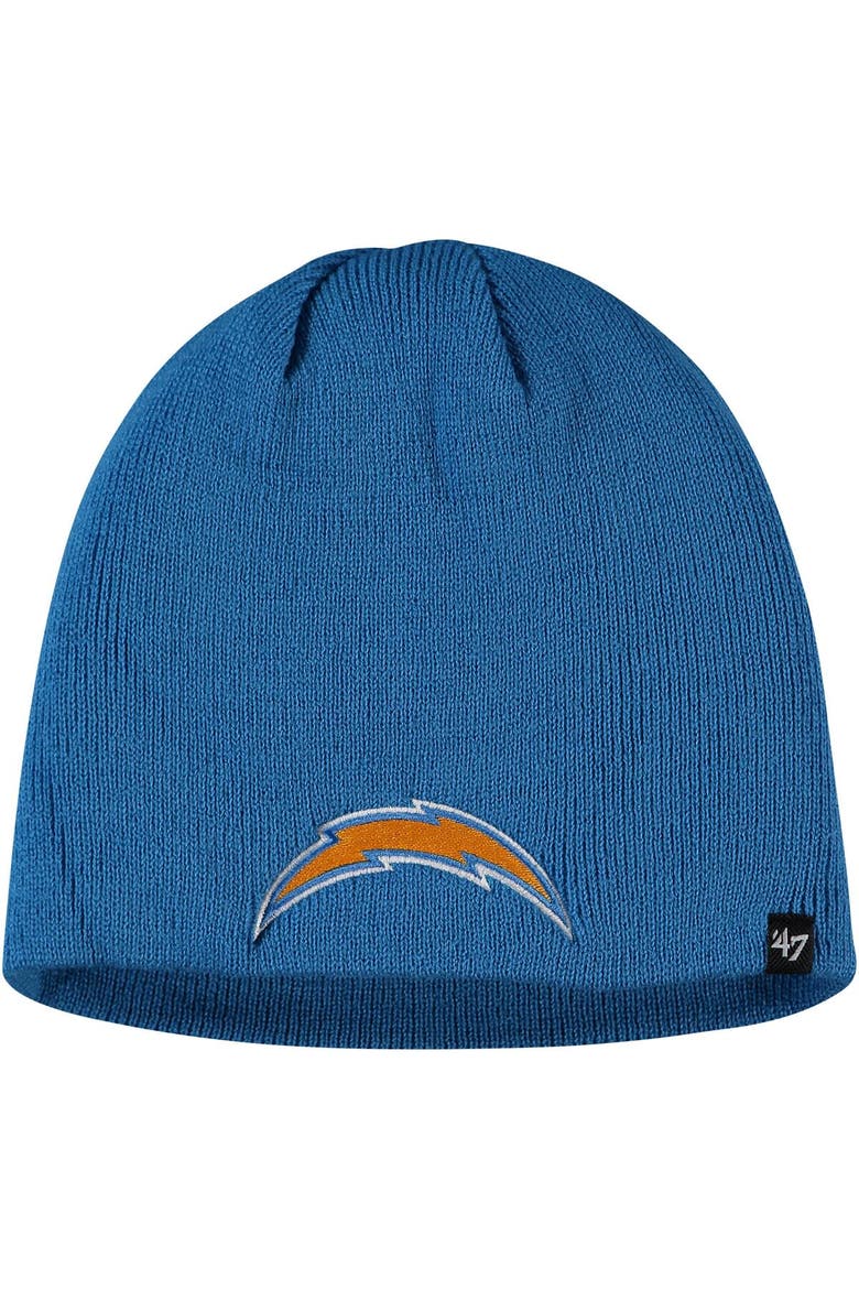 Men's '47 Powder Blue Los Angeles Chargers Primary Logo Knit Beanie, Main, color, Powder Blue
