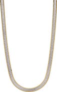 AMERICAN EXCHANGE Two Tone Herringbone Chain Necklace