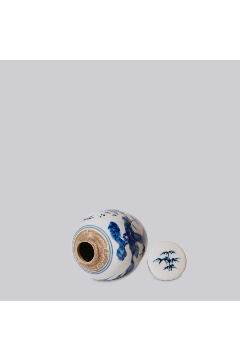 Porcelain Mini Three Friends Round Jar, Alternate, color, Blue + White