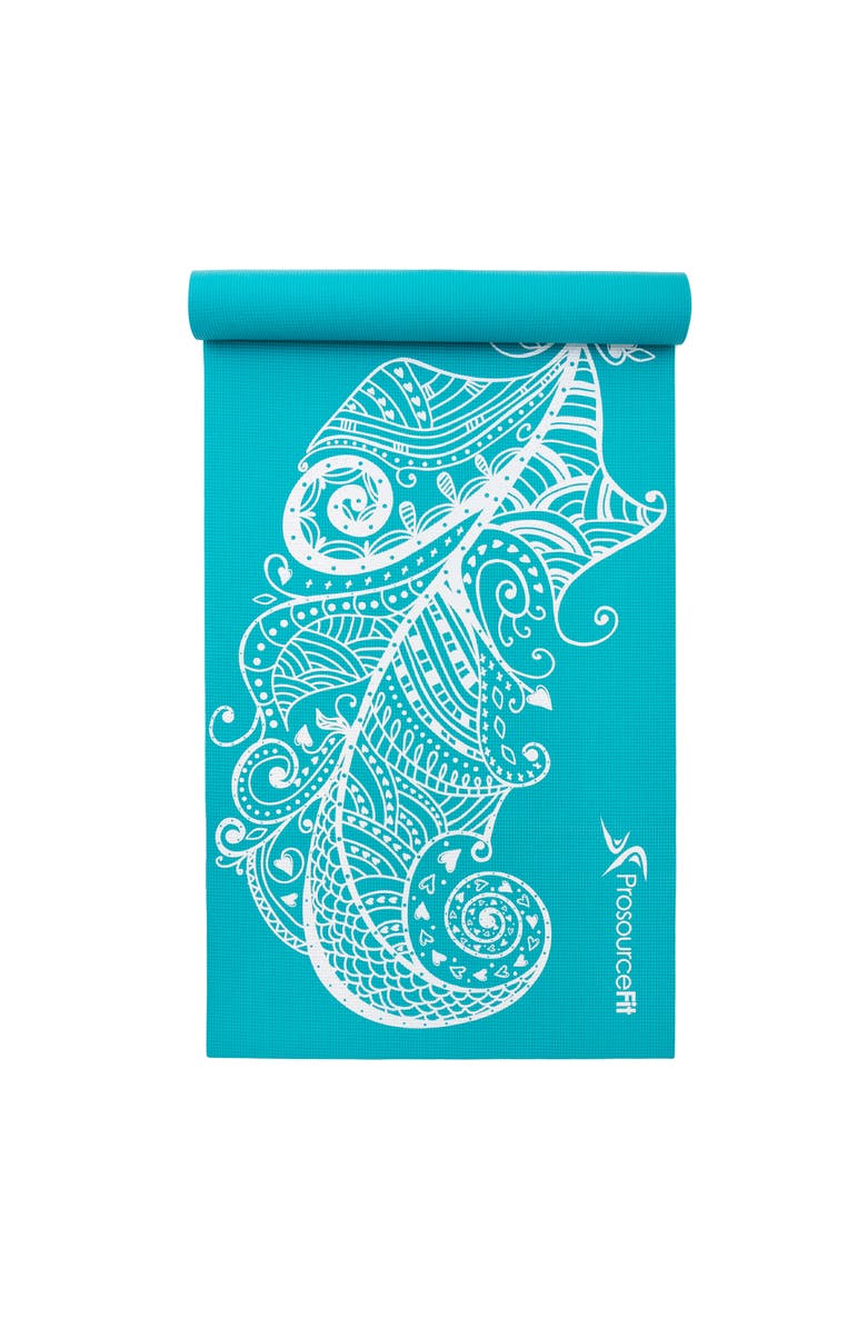 ProsourceFit Printed Yoga Mat, Main, color, Blue