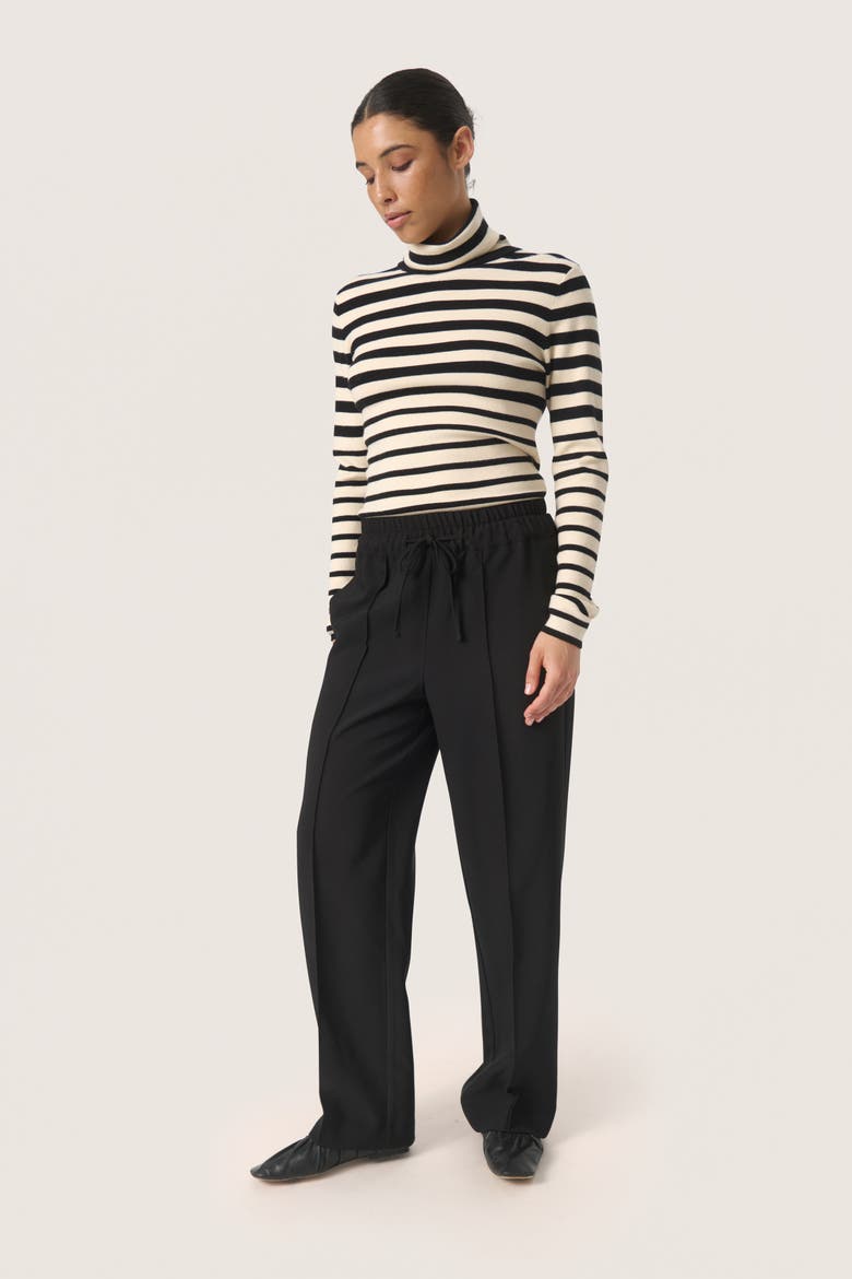 SLBea Wide Leg Regular Fit Trousers, Alternate, color, Black