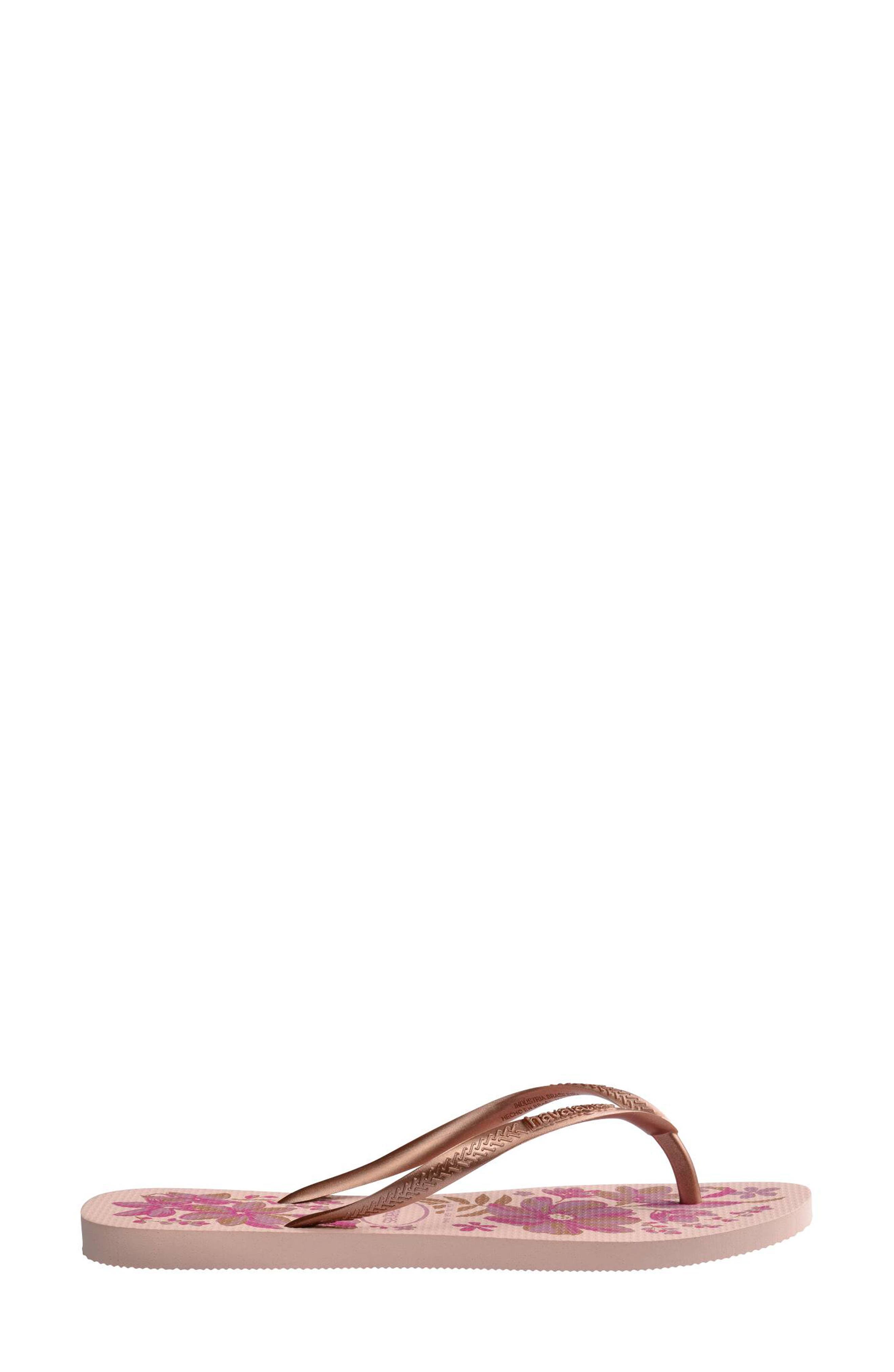 Slim Flip Flop, Alternate, color, PINK/ GOLD