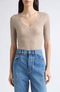 Kallmeyer Pika Ribbed Merino Wool V-Neck Top