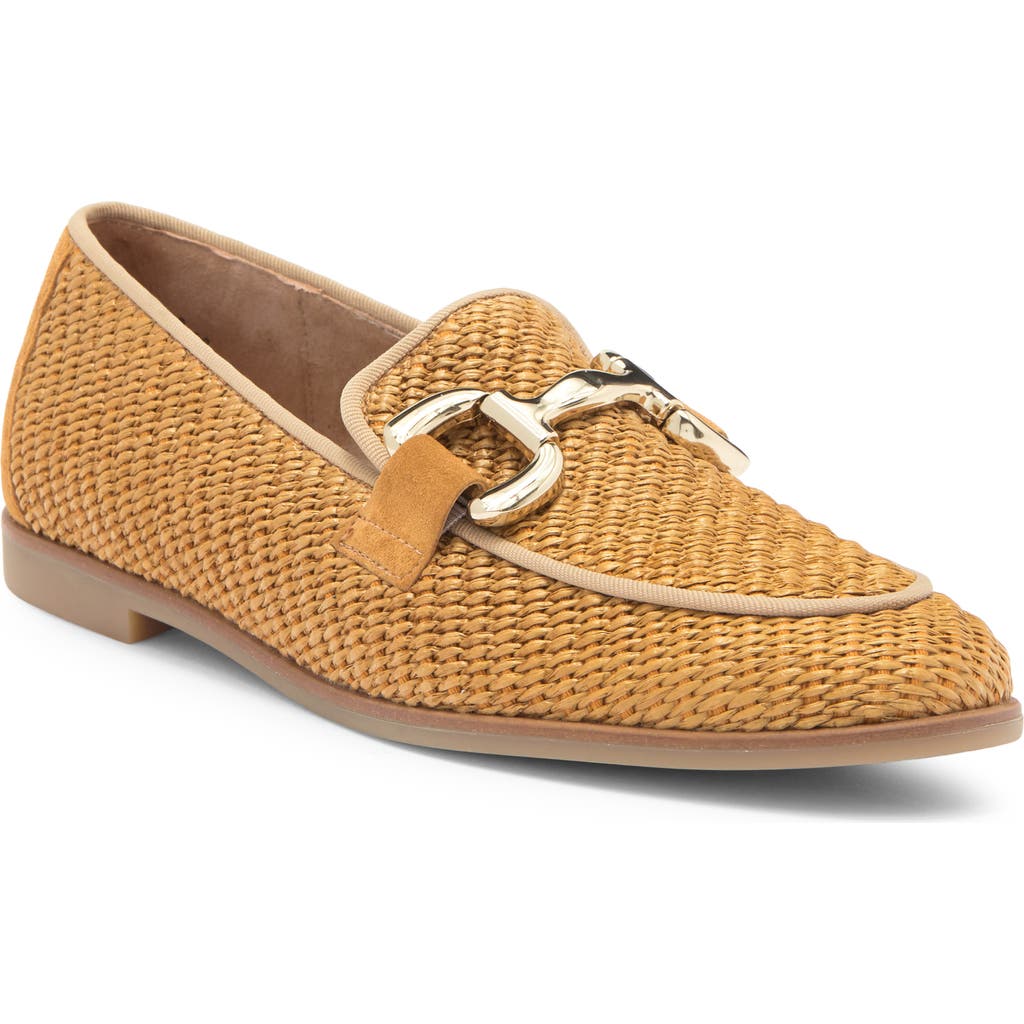 Paul Green Ariana Bit Loafer In Camel Suede Raffia