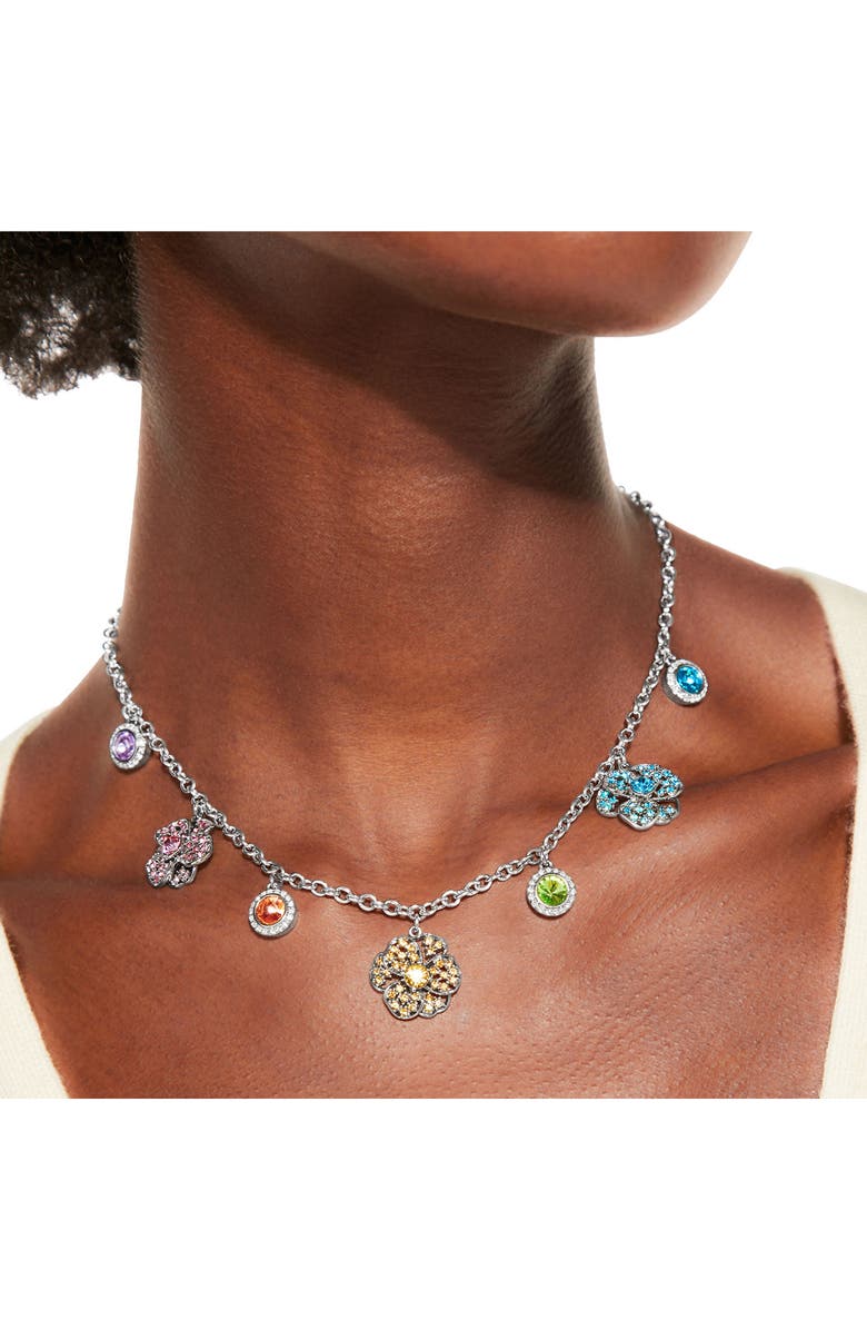 Kurt Geiger London Flower Stone Charm Necklace, Alternate, color, Multi