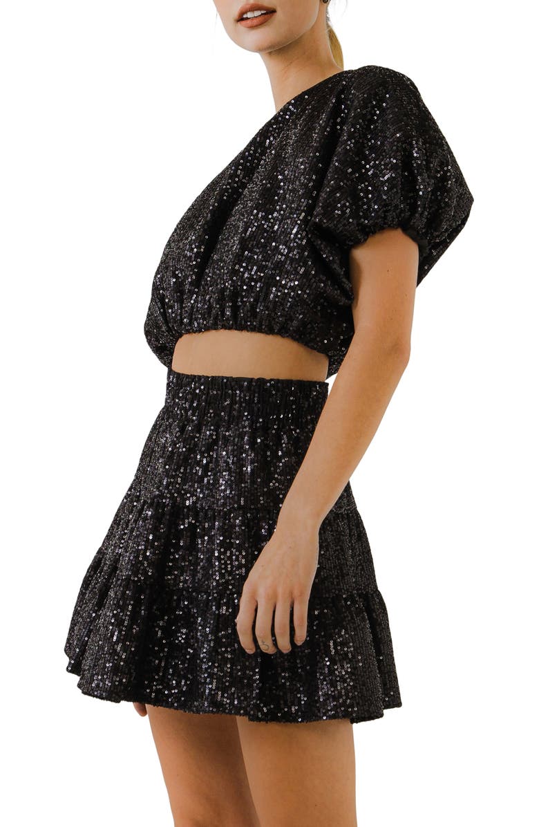 Endless Rose Sequins Crop Top, Alternate, color, 