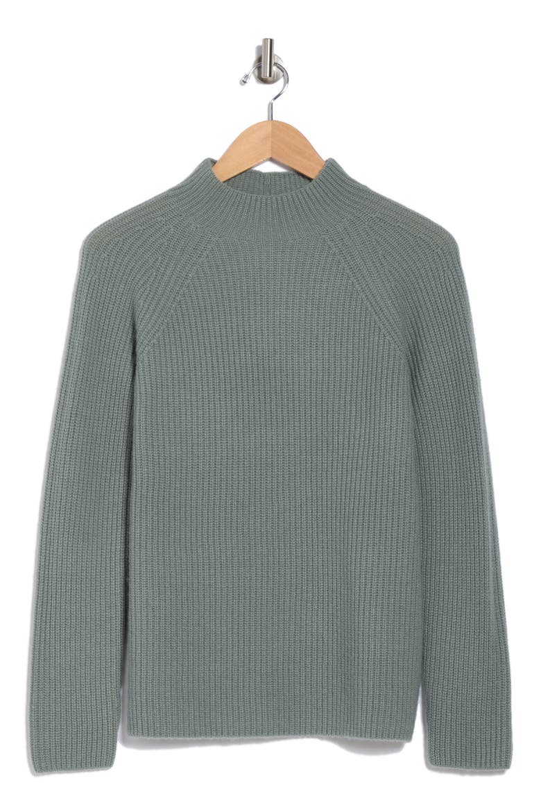 Ribbed Mock Neck Pullover, Alternate, color, ICE GREEN