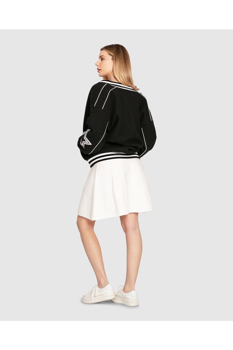 Hold Me Close Letterman Bomber, Alternate, color, Black