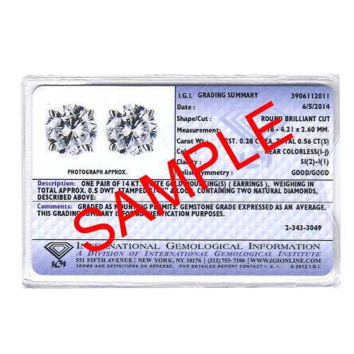 Bliss Diamond Certified 1 1/2ct Round Cut Diamond Studs In Silver